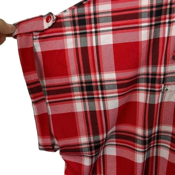 Women 3X top,red, plaid , cottage core , country vibe, cowboy, rodeo.NWOT,EC - Picture 6 of 15